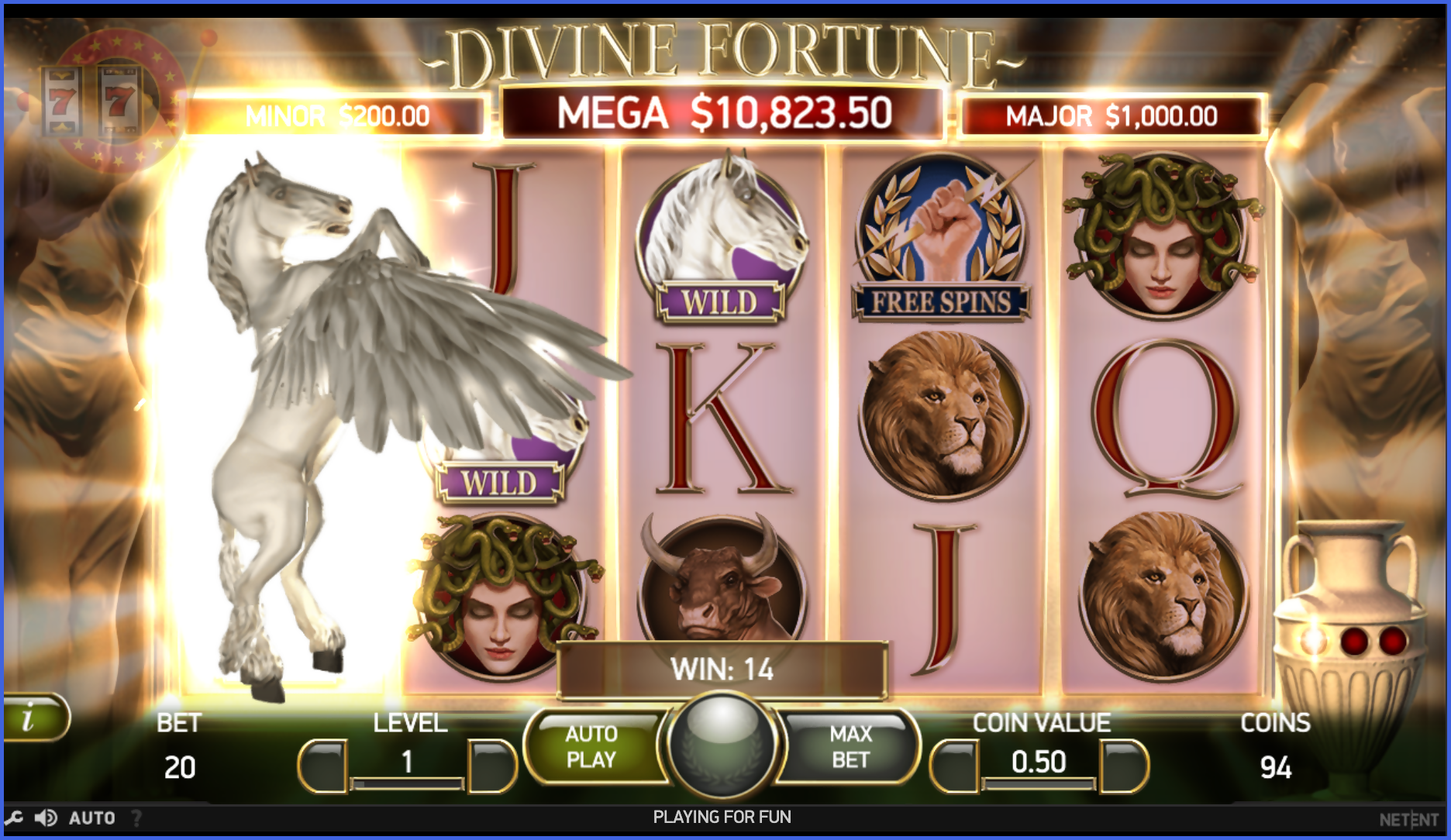 Символы и функции Divine Fortune™от NetEnt