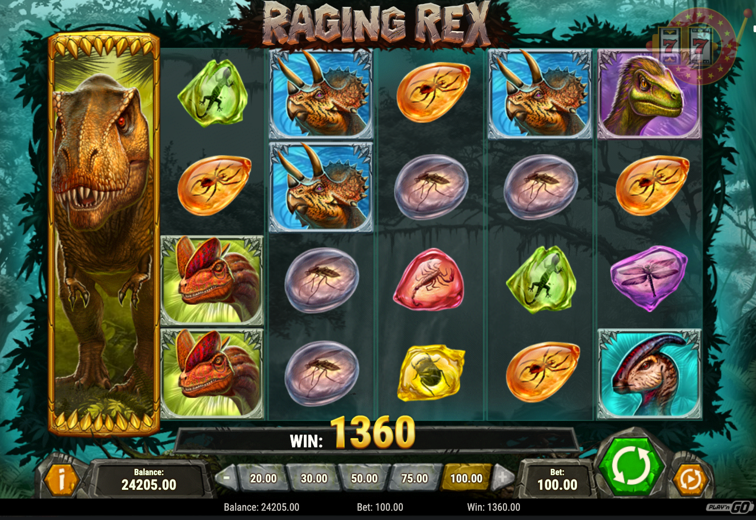 Бонусные функции слота Raging Rex от Play'n GO 